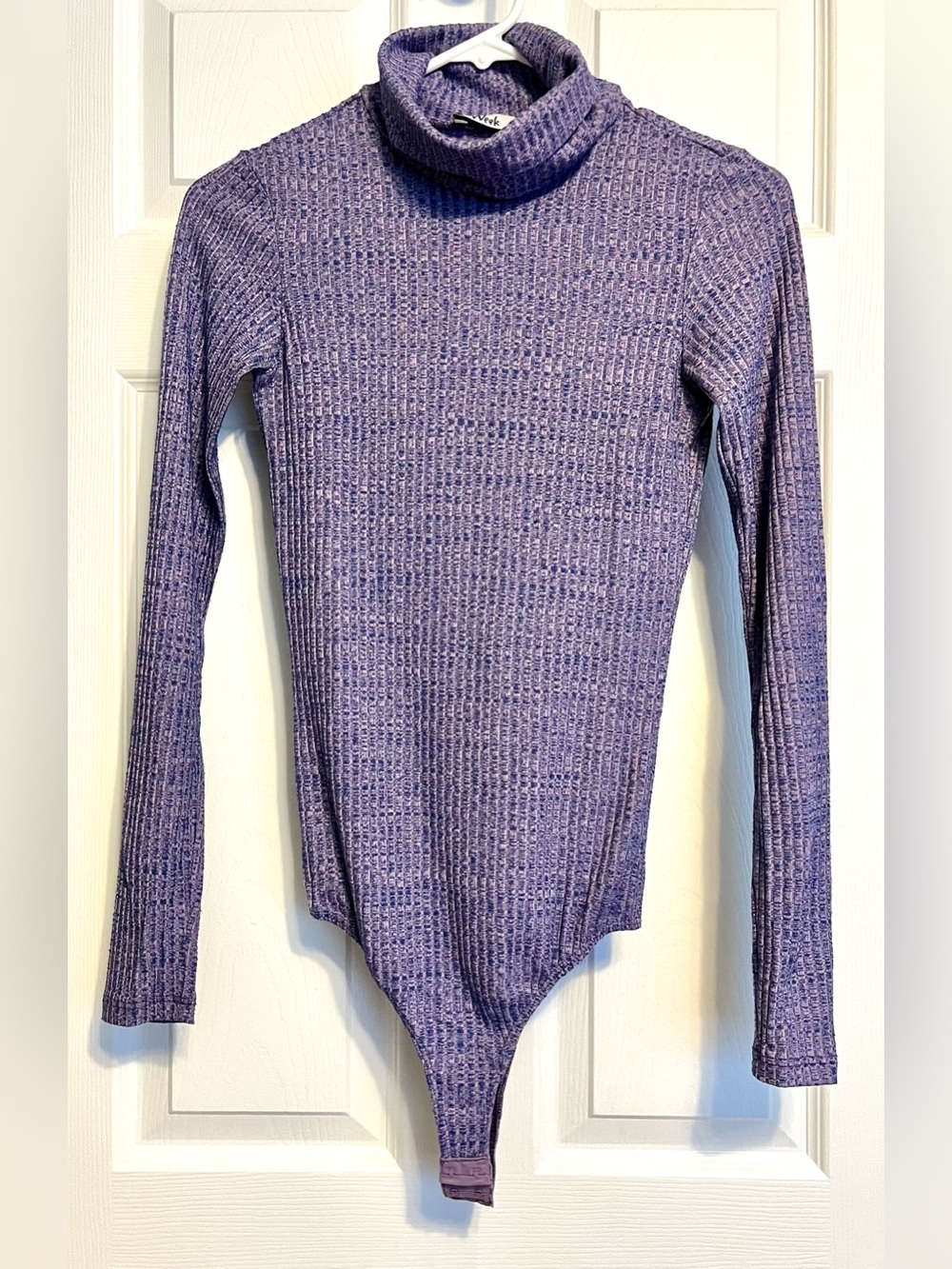 Week ( Ukrainian brand) long sleeve stretchy purple turtleneck bodysuit, size S